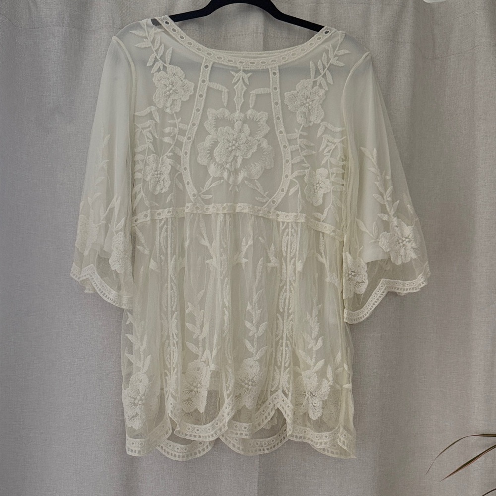 Red Dress Boutique Cream Lace Tunic